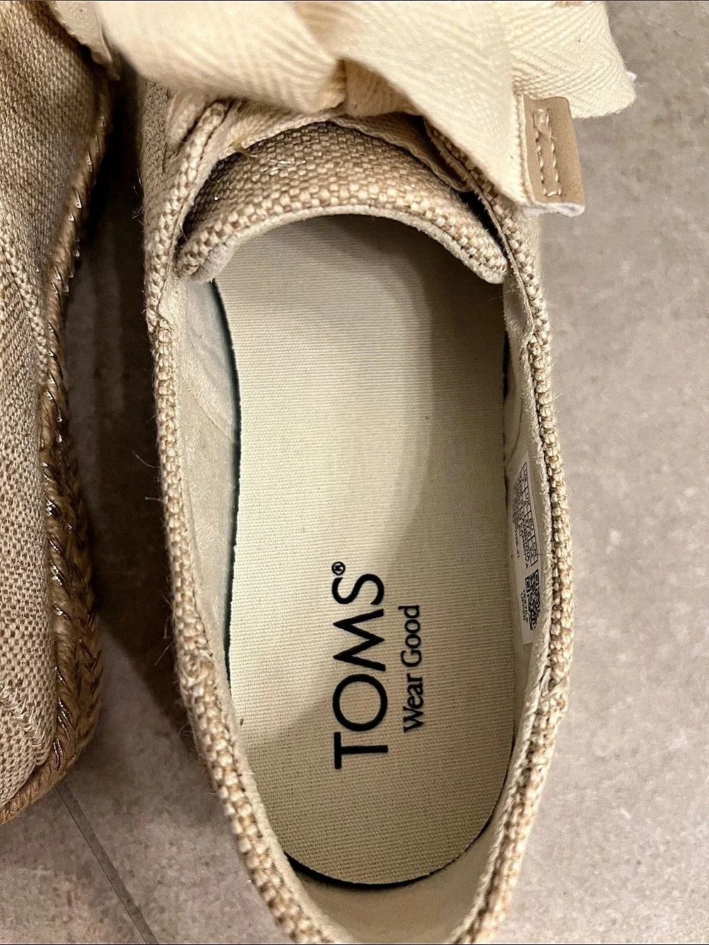 TOMS Women's Espadrille Sneakers Beige US 7